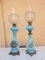 Antique Blue Opaline Oil Lamps, France, 19th Century, Set of 2, Image 1