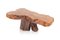 Mesa de centro vintage de madera de nudo de árbol natural con brillo, Imagen 1