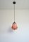 Art Deco Rose Marbled Opaline and Brass Pendant, 1930s 8