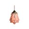 Art Deco Rose Marbled Opaline and Brass Pendant, 1930s 1