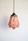 Suspension Art Déco en Opaline Marbré Rose et Laiton, 1930s 2