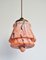 Suspension Art Déco en Opaline Marbré Rose et Laiton, 1930s 3