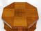 Large English Art Deco Octagonal Walnut Coffee Table with Geometric Top, 1930s 3