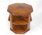 Large English Art Deco Octagonal Walnut Coffee Table with Geometric Top, 1930s 4