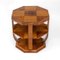 Large English Art Deco Octagonal Walnut Coffee Table with Geometric Top, 1930s 1