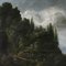 Large Animated Mountain Landscape with Architecture, Early 1700s, Oil on Canvas 4