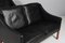 Vintage Zwei-Sitzer Sofa aus schwarzem Leder von Børge Mogensen 6