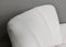 Italian Lounge Chair with Pouf in White Fabric, 1940s, Set of 2, Image 13