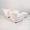 Italian Lounge Chair with Pouf in White Fabric, 1940s, Set of 2, Image 8