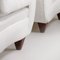 Italian Lounge Chair with Pouf in White Fabric, 1940s, Set of 2, Image 12