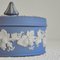 Jasperware Lidded Box with Blue and White Decor from Wedgwood, 1940s 4