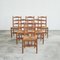 Mid-Century Oak and Rush Chairs, 1950s, Set of 6 2
