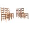 Mid-Century Oak and Rush Chairs, 1950s, Set of 6 1
