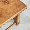Spanish Brutalist Coffee Table in Oak, Metal and Patinated Leather, 1940s 9