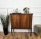Moderner italienischer Mid-Century Nussholz & Spiegelmosaik Trockenbar Schnapsschrank, 1950er 2