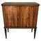 Moderner italienischer Mid-Century Nussholz & Spiegelmosaik Trockenbar Schnapsschrank, 1950er 1