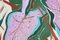 Romina Milano, Pink Elephant Ear Leaves Still Life, 2025, Acrylic Painting and Indian Ink on Paper 3