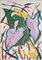 Romina Milano, Pink Elephant Ear Leaves Still Life, 2025, Acrylic Painting and Indian Ink on Paper 1
