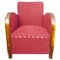 Fauteuil Art Déco en Bouleau Doré avec Accoudoirs en Bois Courbé, 1920s 1