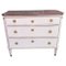 Gustavian Swedish White Grey Painted Marble Top Chest of Drawers, 1890s 1