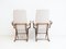 Vintage Wood & Velvet High Backed Armchairs, Set of 2, Image 15