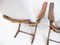 Vintage Wood & Velvet High Backed Armchairs, Set of 2, Image 16