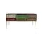 Italienisches Mid-Century Modern Sideboard aus Holz & Farbglas, 1950er 2