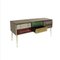 Italienisches Mid-Century Modern Sideboard aus Holz & Farbglas, 1950er 4