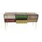 Italienisches Mid-Century Modern Sideboard aus Holz & Farbglas, 1950er 3
