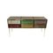 Italienisches Mid-Century Modern Sideboard aus Holz & Farbglas, 1950er 7