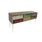 Italienisches Mid-Century Modern Sideboard aus Holz & Farbglas, 1950er 5