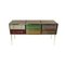 Italienisches Mid-Century Modern Sideboard aus Holz & Farbglas, 1950er 8