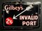 Großes Gilbeys Invalid Port Emaille Werbung Railwayana Pub Garden Bar Schild, 1930er 2