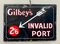 Großes Gilbeys Invalid Port Emaille Werbung Railwayana Pub Garden Bar Schild, 1930er 1