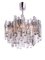 Chandelier in Frosted Murano Glass and Nickel by J. T. Kalmar for Kalmar, Austria, 1960s 1