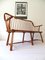 Scandinavian Bench with Curved Backrest and Struts, 1950s 3
