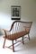 Scandinavian Bench with Curved Backrest and Struts, 1950s 9