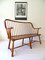 Scandinavian Bench with Curved Backrest and Struts, 1950s 2