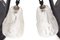 French Wrought Iron Sconces with Molded Glass Shades by Maison Degué, Set of 2 5