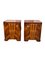 Bauhaus Art Deco Nightstands in Walnut Root Veneer and Conical Columns, 1930s, Set of 2 1