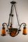 Wrought Iron Pate de Verre Lamp from Muller Freres Luneville, France, 1930s, Image 1