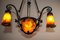 Wrought Iron Pate de Verre Lamp from Muller Freres Luneville, France, 1930s, Image 3