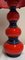 Vintage German Table Lamp with Red-Blue Ceramic Base and Handmade Fabric Shade from Lamplove, 1970s 11