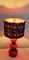 Vintage German Table Lamp with Red-Blue Ceramic Base and Handmade Fabric Shade from Lamplove, 1970s 3