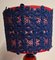 Vintage German Table Lamp with Red-Blue Ceramic Base and Handmade Fabric Shade from Lamplove, 1970s 8