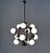 Mid-Century Italian Brass and Opaline Glass Chandelier from Stilnovo, 1950s 12