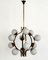 Lustre Mid-Century en Laiton et Verre Opalin de Stilnovo, Italie, 1950s 19