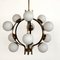 Lustre Mid-Century en Laiton et Verre Opalin de Stilnovo, Italie, 1950s 17