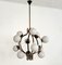 Lustre Mid-Century en Laiton et Verre Opalin de Stilnovo, Italie, 1950s 3
