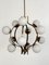 Lustre Mid-Century en Laiton et Verre Opalin de Stilnovo, Italie, 1950s 7